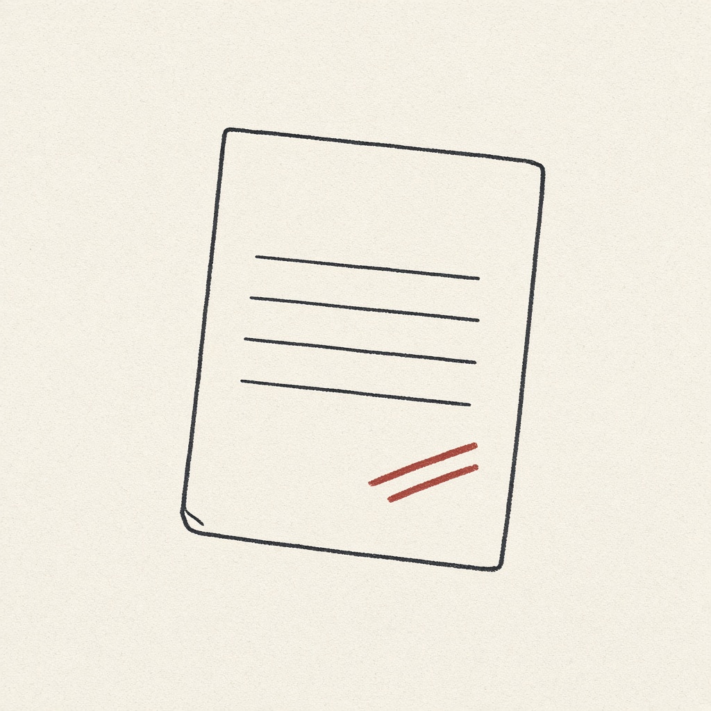 A page of notes with two red marks