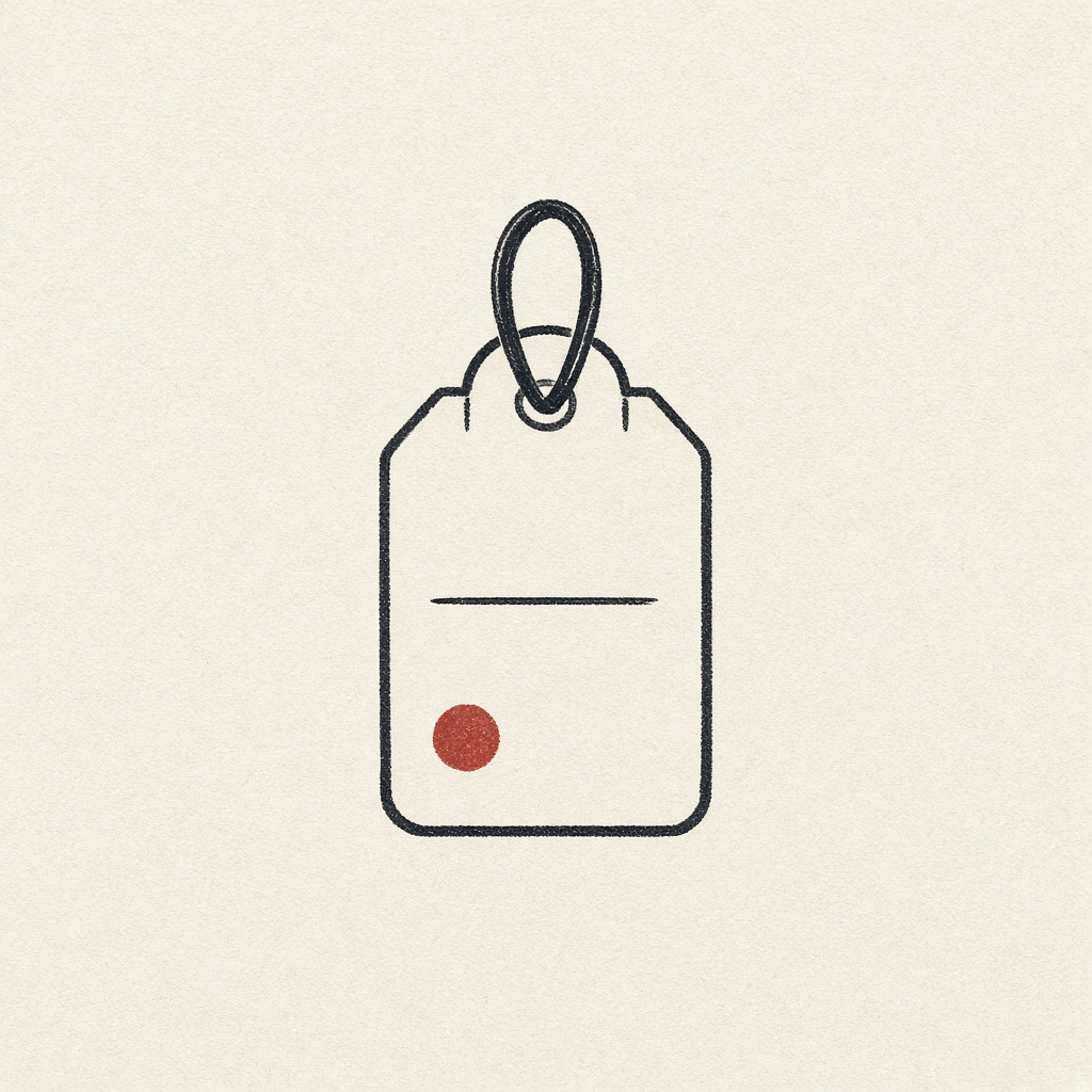A blank name tag